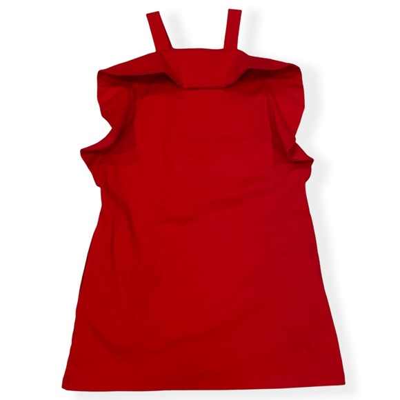 NWT Toit Volant Women's Monica Ruffle Flare Shift Short Dress Red Size Small - Picture 3 of 11